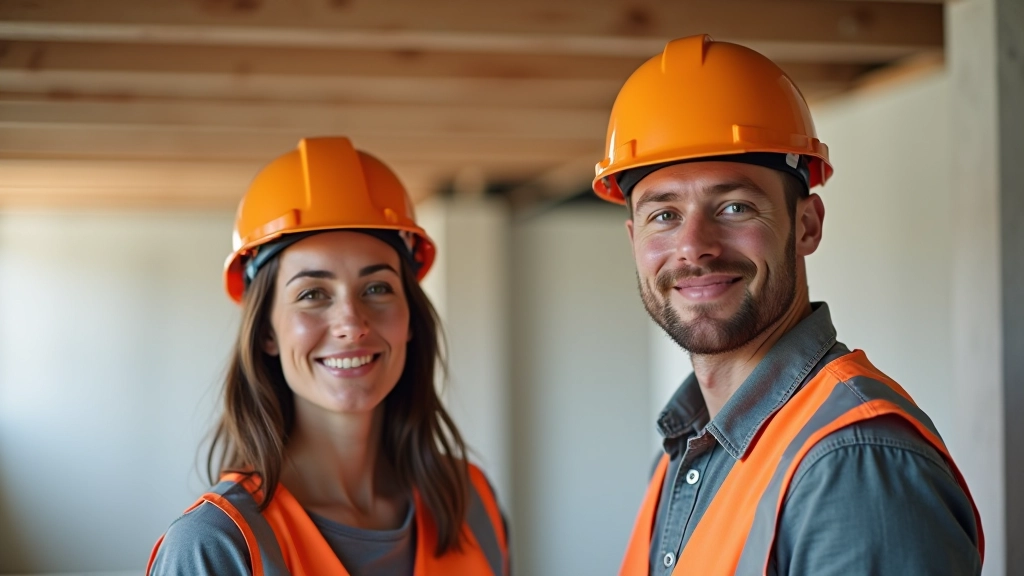 Artisans en train de travailler sur chantier de rénovation, phase de démolition
