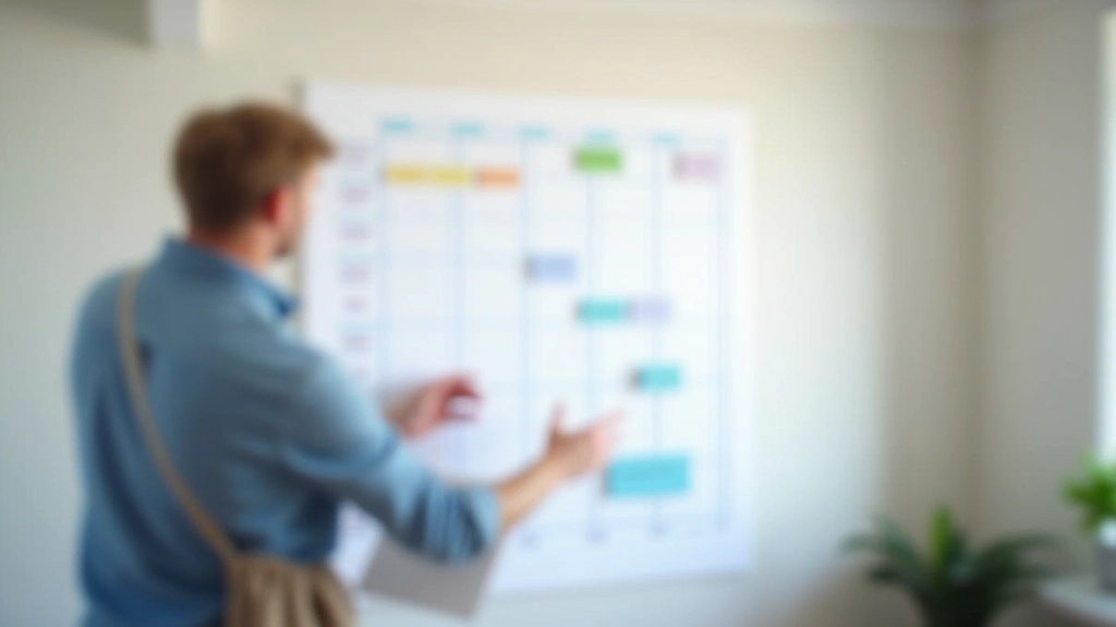 Calendrier de projet avec jalons de rénovation et timeline réaliste affichée